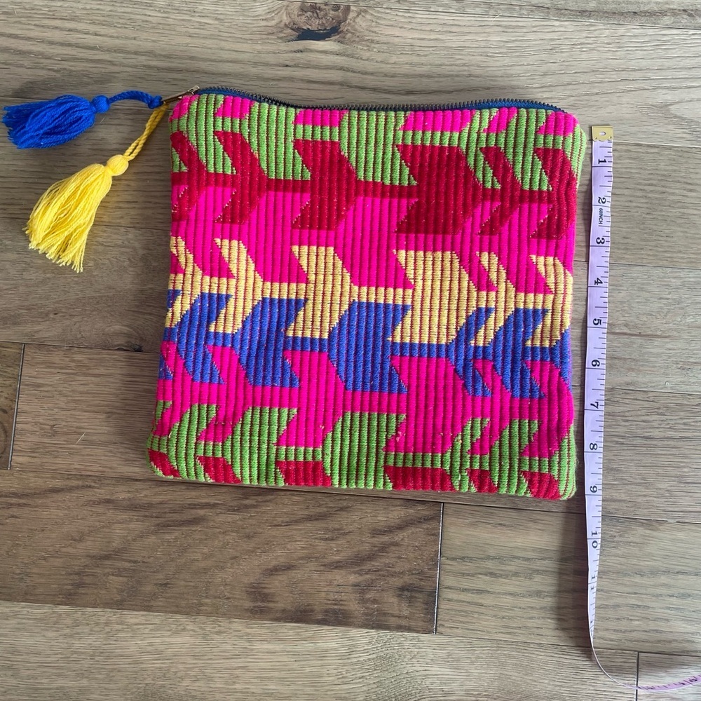NWOT Judith March Vibrant Geometric Make-Up Bag / Fiesta Clutch - Picture 7 of 10